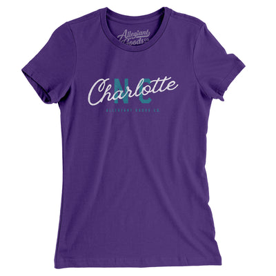 Charlotte Overprint Women's T-Shirt-Purple Rush-Allegiant Goods Co. Vintage Sports Apparel
