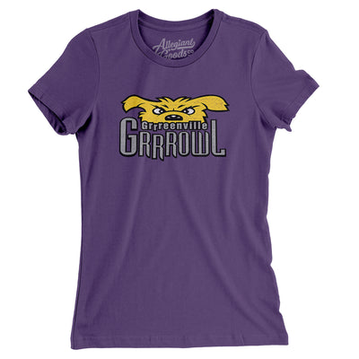 Greenville Grrrowl Hockey Women's T-Shirt-Purple-Allegiant Goods Co. Vintage Sports Apparel