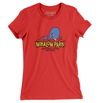Whalom Park Amusement Park Women's T-Shirt-Red-Allegiant Goods Co. Vintage Sports Apparel