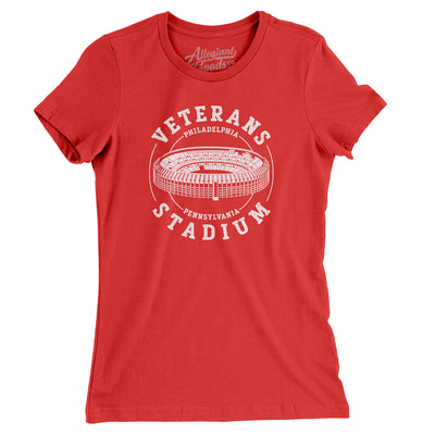 Veterans Stadium Philadelphia Women's T-Shirt-Red-Allegiant Goods Co. Vintage Sports Apparel