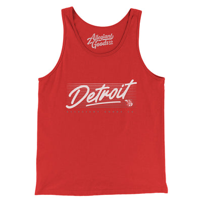 Detroit Retro Men/Unisex Tank Top-Red-Allegiant Goods Co. Vintage Sports Apparel