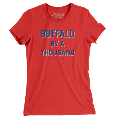 Buffalo Football By A Thousand Women's T-Shirt-Red-Allegiant Goods Co. Vintage Sports Apparel
