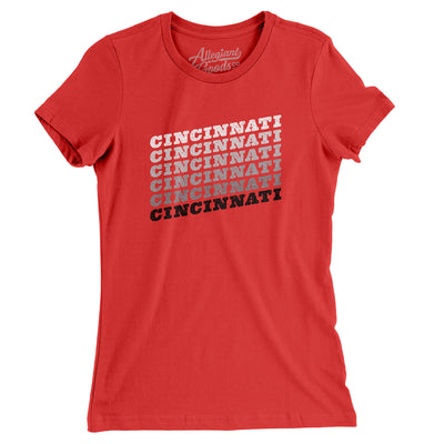 Cincinnati Vintage Repeat Women's T-Shirt-Red-Allegiant Goods Co. Vintage Sports Apparel