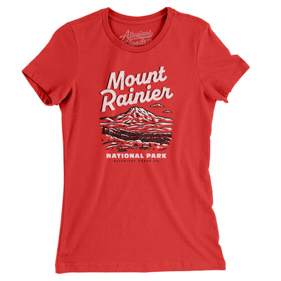 Mount Rainier National Park Women's T-Shirt-Red-Allegiant Goods Co. Vintage Sports Apparel