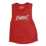 Detroit Retro Women's Flowey Scoopneck Muscle Tank-Red-Allegiant Goods Co. Vintage Sports Apparel