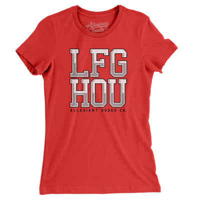 Lfg Hou Women's T-Shirt-Red-Allegiant Goods Co. Vintage Sports Apparel