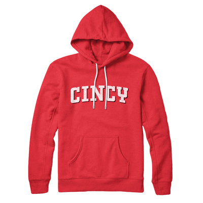 Cincy Varsity Hoodie-Red-Allegiant Goods Co. Vintage Sports Apparel
