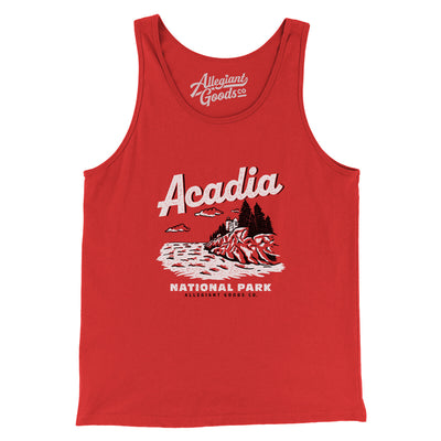 Acadia National Park Men/Unisex Tank Top-Red-Allegiant Goods Co. Vintage Sports Apparel