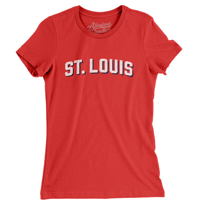 St Louis Varsity Women's T-Shirt-Red-Allegiant Goods Co. Vintage Sports Apparel