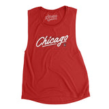 Chicago Retro Women's Flowey Scoopneck Muscle Tank-Red-Allegiant Goods Co. Vintage Sports Apparel