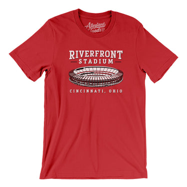 Riverfront Stadium Cincinnati Men/Unisex T-Shirt-Allegiant Goods Co. Vintage Sports Apparel
