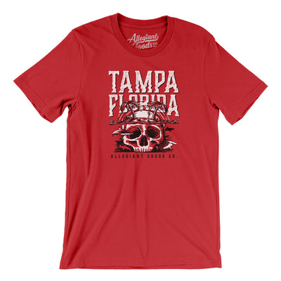 Tampa Florida Pirate Skull Gasparilla Men/Unisex T-Shirt-Red-Allegiant Goods Co. Vintage Sports Apparel