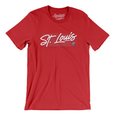 St. Louis Retro Men/Unisex T-Shirt-Red-Allegiant Goods Co. Vintage Sports Apparel