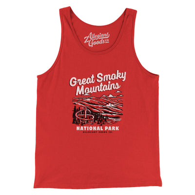 Great Smoky Mountains National Park Men/Unisex Tank Top-Red-Allegiant Goods Co. Vintage Sports Apparel