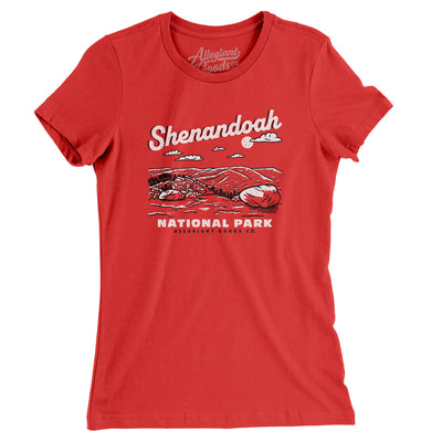 Shenandoah National Park Women's T-Shirt-Red-Allegiant Goods Co. Vintage Sports Apparel