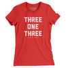 Detroit 313 Area Code Women's T-Shirt-Red-Allegiant Goods Co. Vintage Sports Apparel