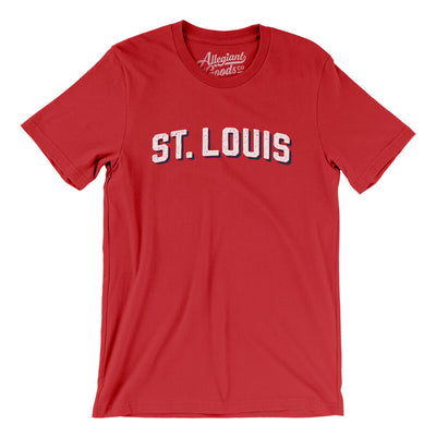 St Louis Varsity Men/Unisex T-Shirt-Red-Allegiant Goods Co. Vintage Sports Apparel