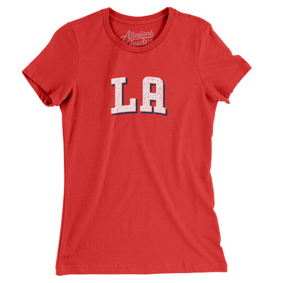 L.a. Varsity Women's T-Shirt-Red-Allegiant Goods Co. Vintage Sports Apparel