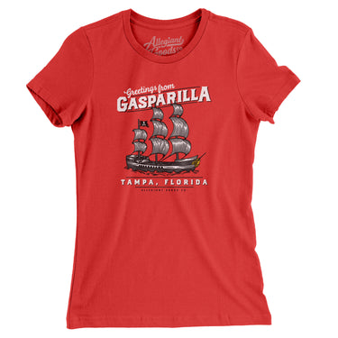 Greetings From Gasparilla Women's T-Shirt-Allegiant Goods Co. Vintage Sports Apparel