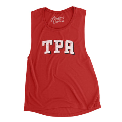 TPA Varsity Women's Flowey Scoopneck Muscle Tank-Red-Allegiant Goods Co. Vintage Sports Apparel