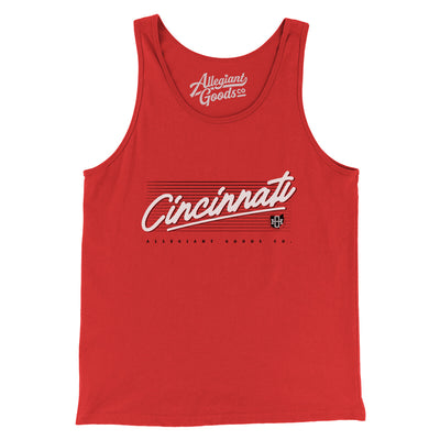 Cincinnati Retro Men/Unisex Tank Top-Red-Allegiant Goods Co. Vintage Sports Apparel