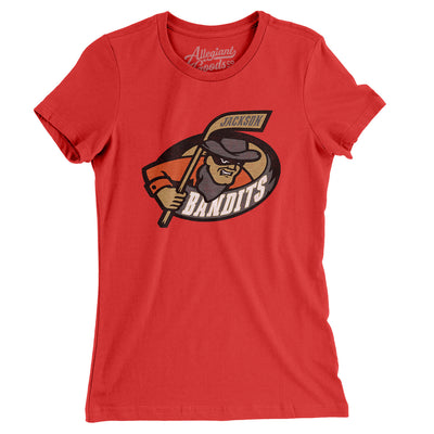 Jackson Bandits Women's T-Shirt-Red-Allegiant Goods Co. Vintage Sports Apparel