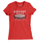 Riverfront Stadium Cincinnati Women's T-Shirt-Allegiant Goods Co. Vintage Sports Apparel