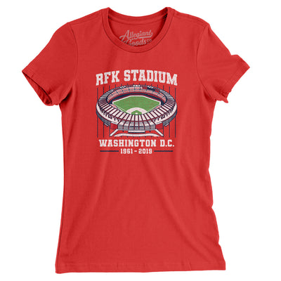 Rfk Stadium Women's T-Shirt-Red-Allegiant Goods Co. Vintage Sports Apparel