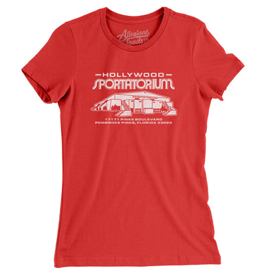 Hollywood Sportatorium Women's T-Shirt-Red-Allegiant Goods Co. Vintage Sports Apparel
