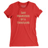 San Francisco By A Thousand Women's T-Shirt-Red-Allegiant Goods Co. Vintage Sports Apparel