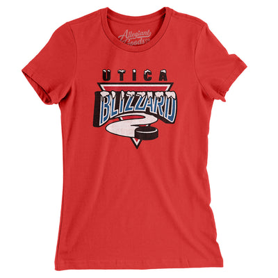 Utica Blizzard Women's T-Shirt-Red-Allegiant Goods Co. Vintage Sports Apparel