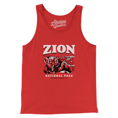 Zion National Park Men/Unisex Tank Top-Red-Allegiant Goods Co. Vintage Sports Apparel