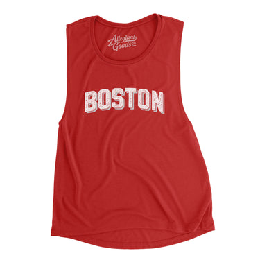 Boston Varsity Women's Flowey Scoopneck Muscle Tank-Red-Allegiant Goods Co. Vintage Sports Apparel