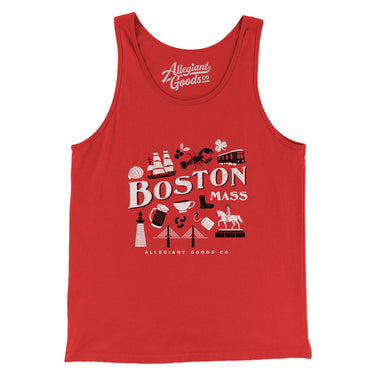 Boston Things Men/Unisex Tank Top-Red-Allegiant Goods Co. Vintage Sports Apparel