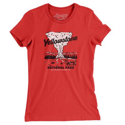 Yellowstone National Park Old Faithful Women's T-Shirt-Red-Allegiant Goods Co. Vintage Sports Apparel