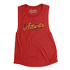 Atlanta Overprint Women's Flowey Scoopneck Muscle Tank-Red-Allegiant Goods Co. Vintage Sports Apparel