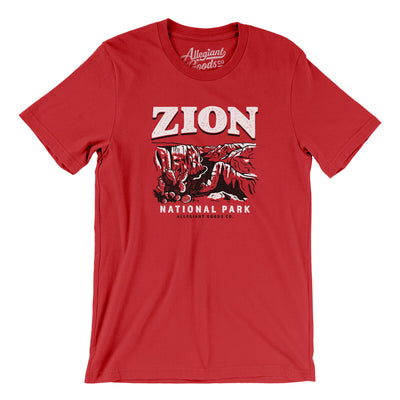 Zion National Park Men/Unisex T-Shirt-Red-Allegiant Goods Co. Vintage Sports Apparel