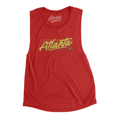 Atlanta Retro Women's Flowey Scoopneck Muscle Tank-Red-Allegiant Goods Co. Vintage Sports Apparel