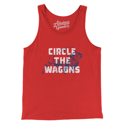 Circle The Wagons Men/Unisex Tank Top-Red-Allegiant Goods Co. Vintage Sports Apparel