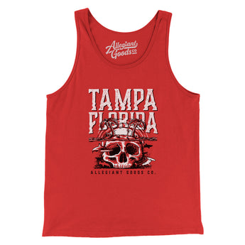 Tampa Florida Pirate Skull Gasparilla Men/Unisex Tank Top-Allegiant Goods Co. Vintage Sports Apparel