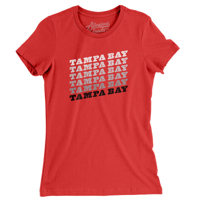 Tampa Bay Vintage Repeat Women's T-Shirt-Red-Allegiant Goods Co. Vintage Sports Apparel