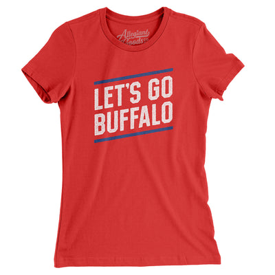 Let's Go Buffalo Women's T-Shirt-Red-Allegiant Goods Co. Vintage Sports Apparel