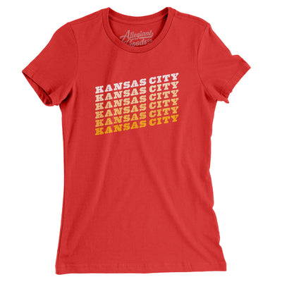 Kansas City Vintage Repeat Women's T-Shirt-Red-Allegiant Goods Co. Vintage Sports Apparel