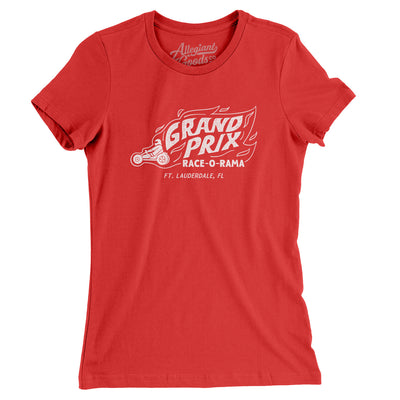 Grand Prix Race-O-Rama Women's T-Shirt-Red-Allegiant Goods Co. Vintage Sports Apparel
