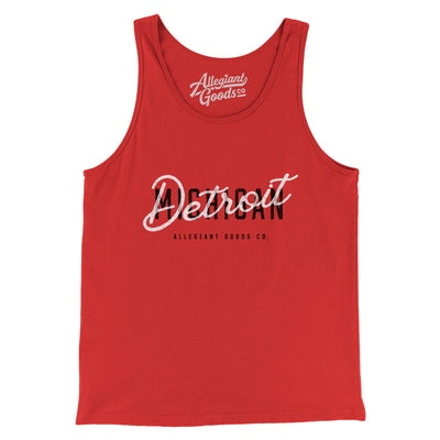 Detroit Overprint Men/Unisex Tank Top-Red-Allegiant Goods Co. Vintage Sports Apparel