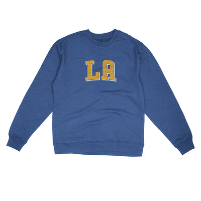 L.a. Varsity Midweight Crewneck Sweatshirt-Royal Heather-Allegiant Goods Co. Vintage Sports Apparel