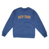 New York Varsity Midweight Crewneck Sweatshirt-Royal Heather-Allegiant Goods Co. Vintage Sports Apparel