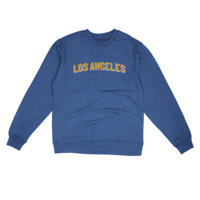 Los Angeles Varsity Midweight Crewneck Sweatshirt-Royal Heather-Allegiant Goods Co. Vintage Sports Apparel