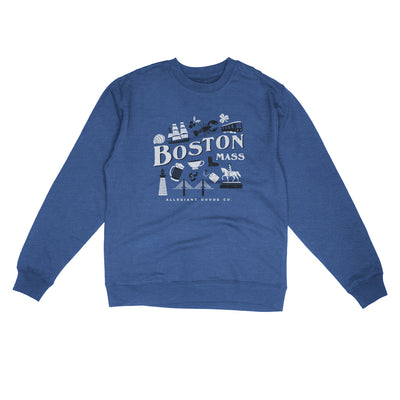 Boston Things Midweight Crewneck Sweatshirt-Royal Heather-Allegiant Goods Co. Vintage Sports Apparel
