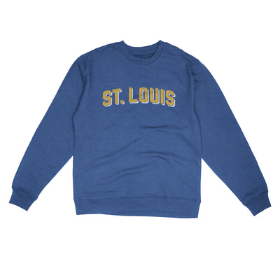 St Louis Varsity Midweight Crewneck Sweatshirt-Royal Heather-Allegiant Goods Co. Vintage Sports Apparel